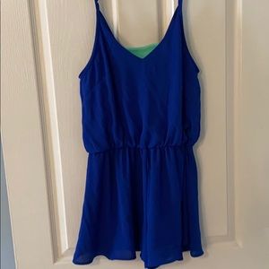 Royal Blue Romper with Mint Green Back Detail